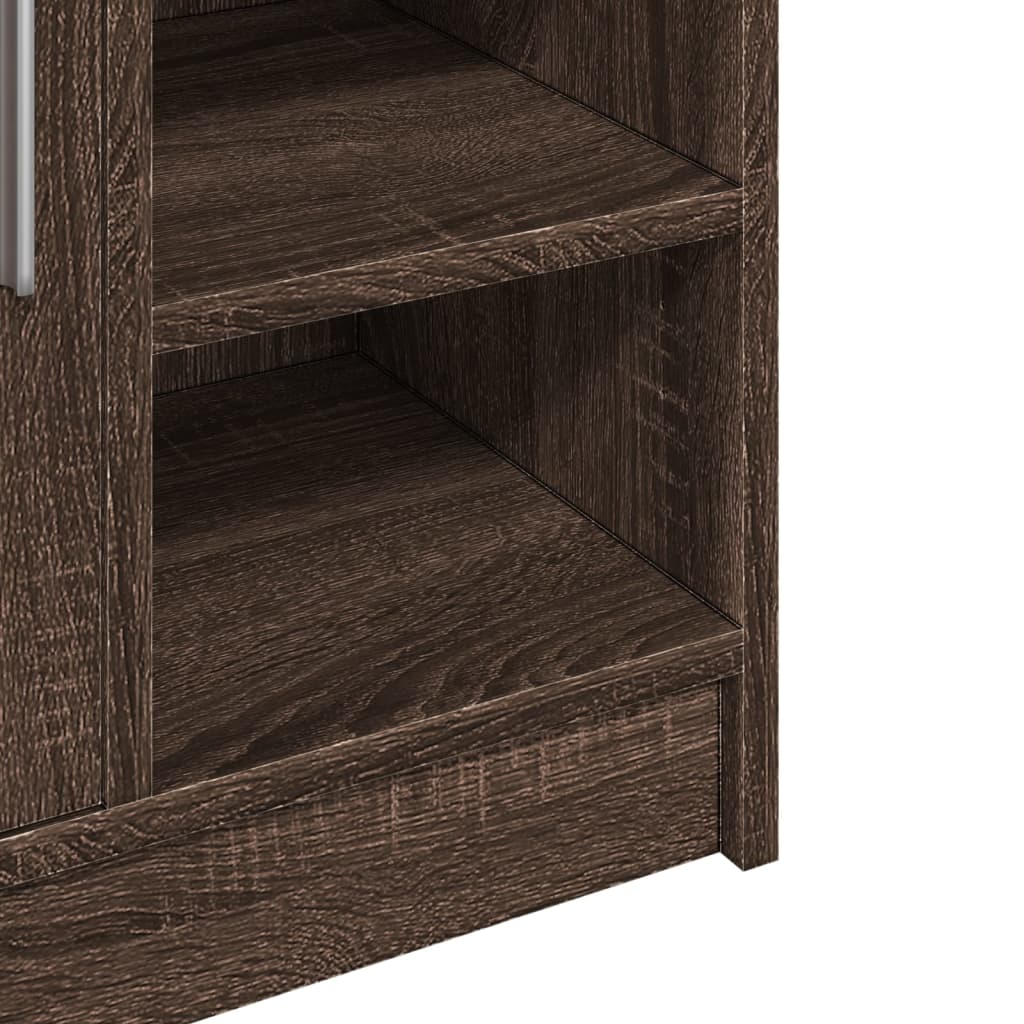 Washbasin Cabinet Brown Oak Look 63x29x55 cm Wood Material