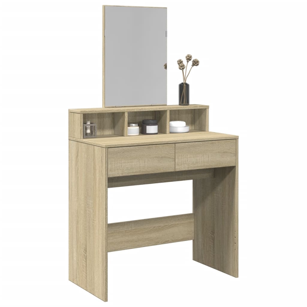 Dressing table with mirror Sonoma oak 80x41x144.5 cm