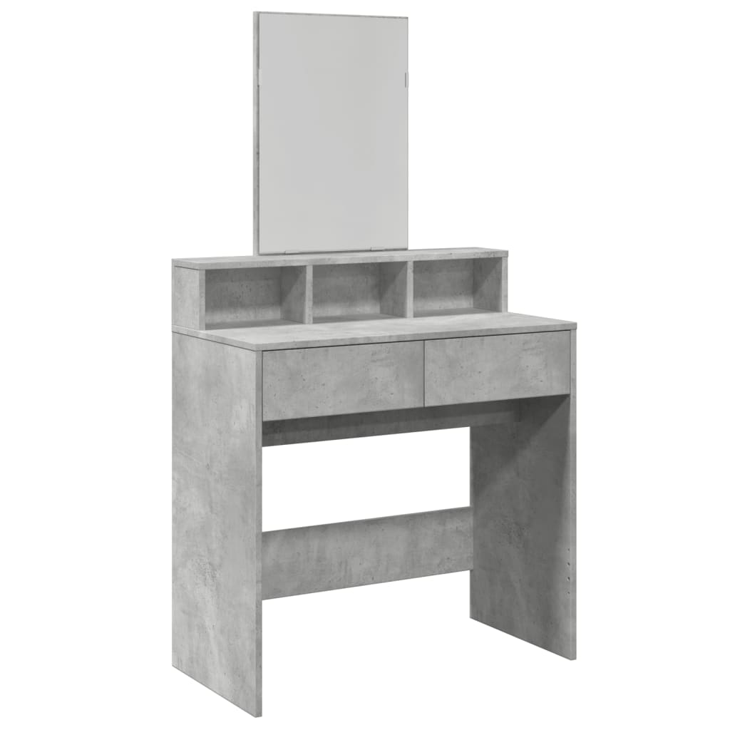 Dressing Table with Mirror Concrete Grey 80x41x144.5 cm