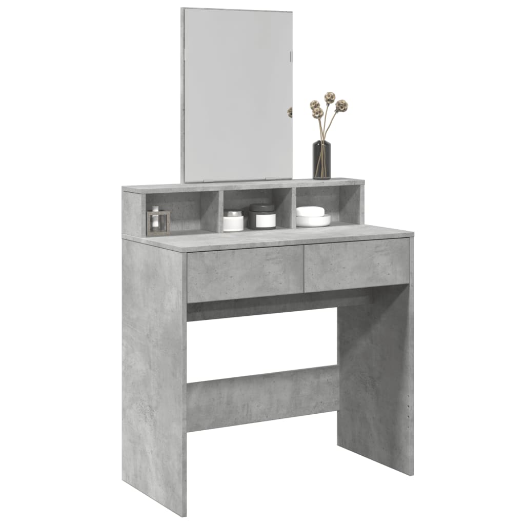 Dressing Table with Mirror Concrete Grey 80x41x144.5 cm