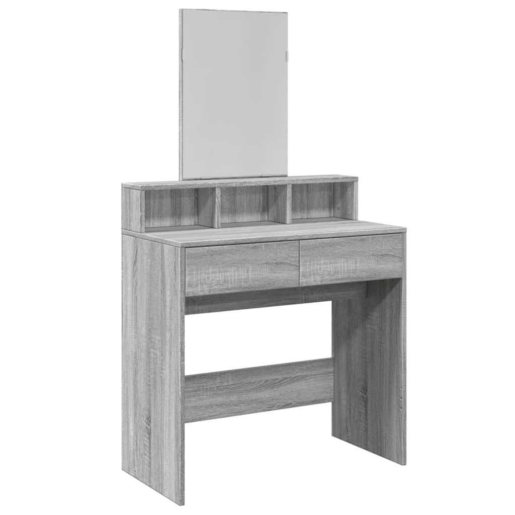 Dressing Table with Mirror Gray Sonoma 80x41x144.5 cm