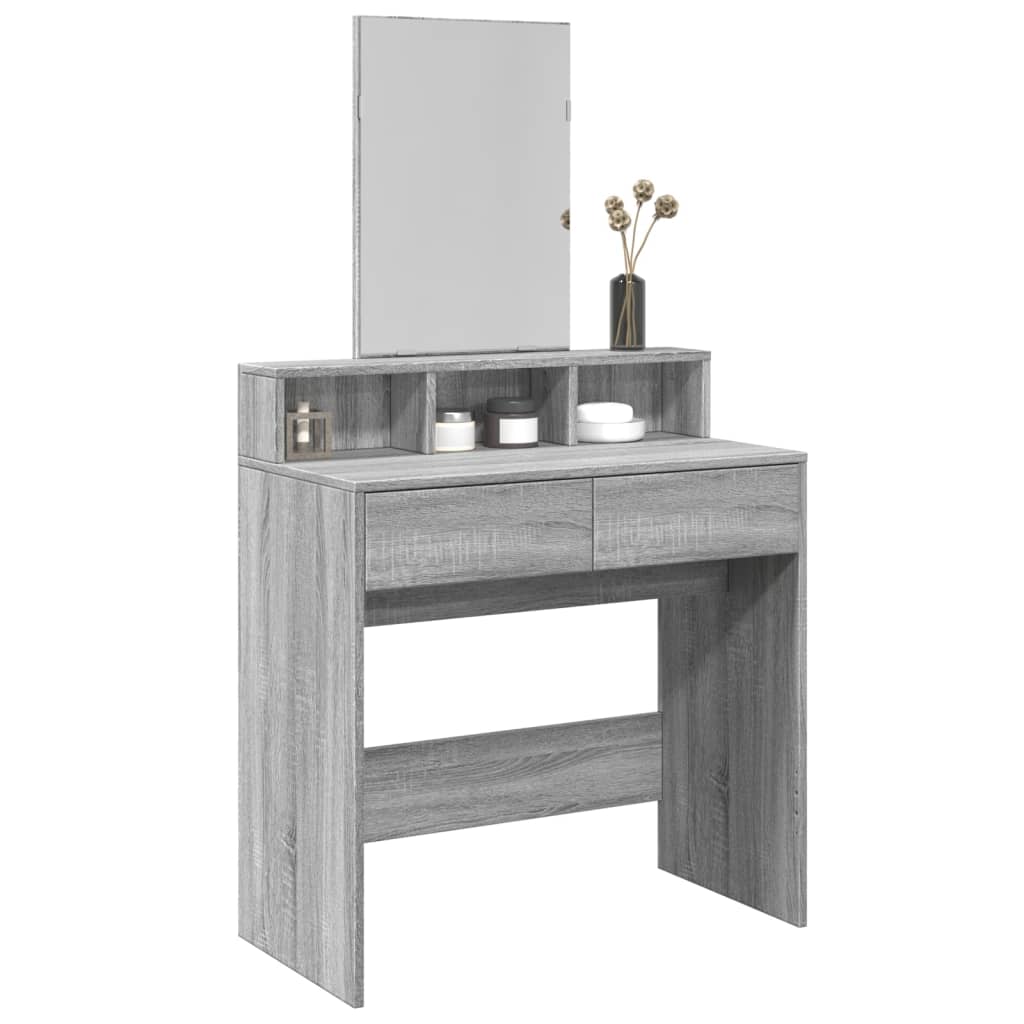 Dressing Table with Mirror Gray Sonoma 80x41x144.5 cm