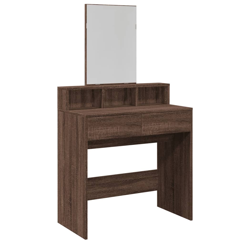 Dressing Table with Mirror Brown Oak Look 80x41x144.5 cm