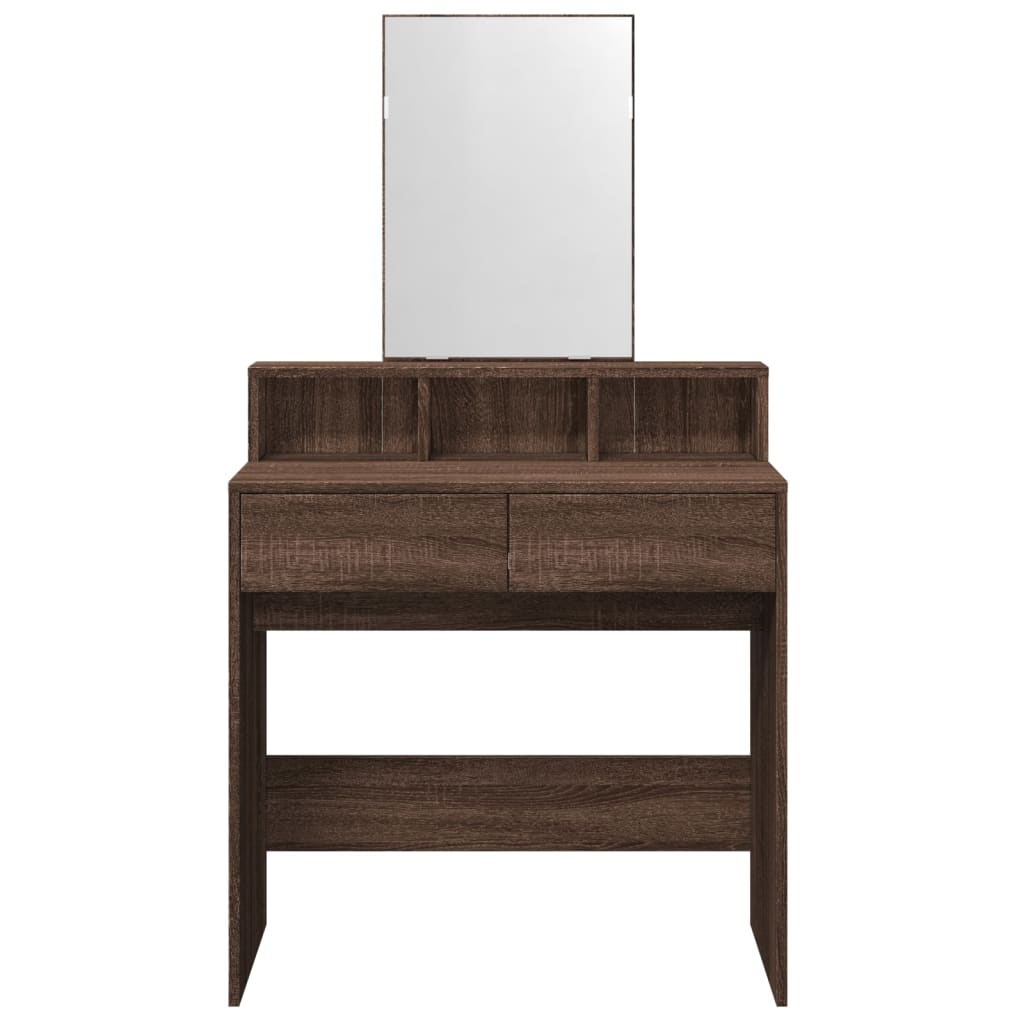 Dressing Table with Mirror Brown Oak Look 80x41x144.5 cm