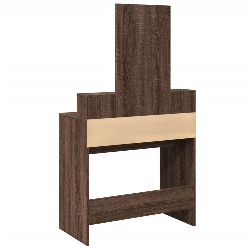 Dressing Table with Mirror Brown Oak Look 80x41x144.5 cm