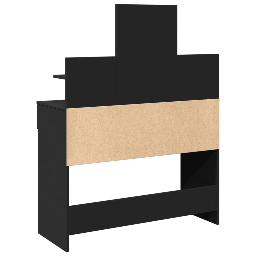 Dressing Table with LED Lighting Black 100x40x130 cm