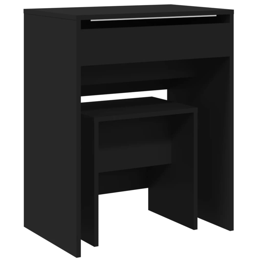 Dressing Table with Stool Black 60x40x113.5 cm