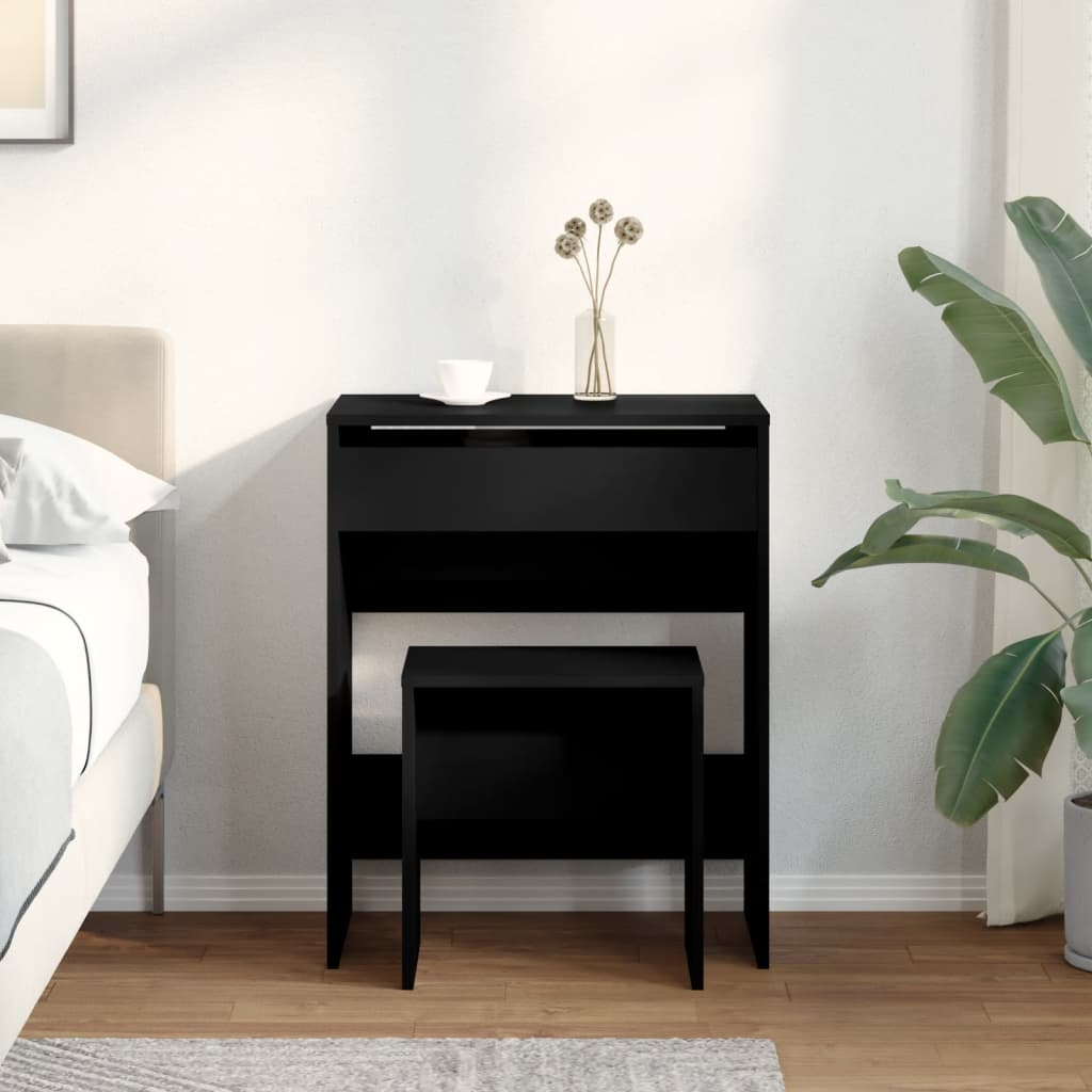 Dressing Table with Stool Black 60x40x113.5 cm