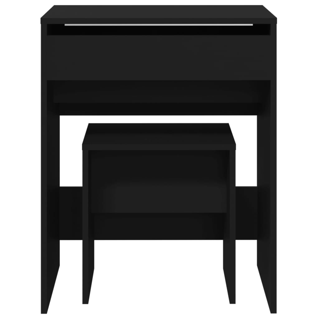 Dressing Table with Stool Black 60x40x113.5 cm