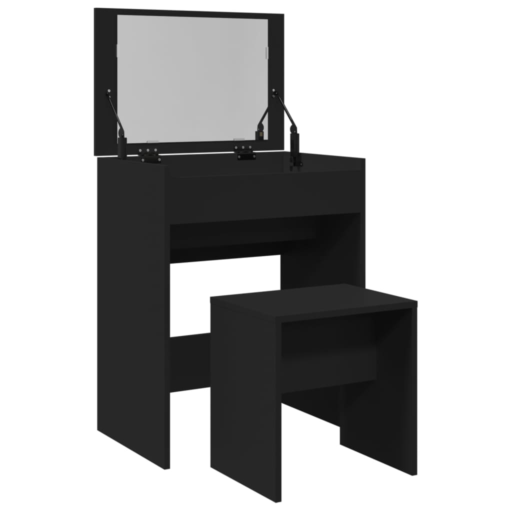 Dressing Table with Stool Black 60x40x113.5 cm