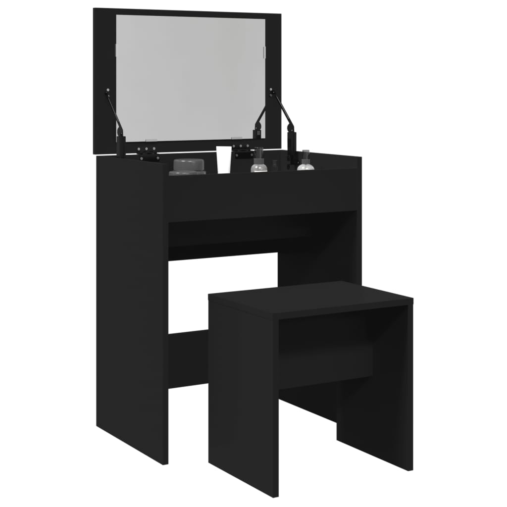 Dressing Table with Stool Black 60x40x113.5 cm