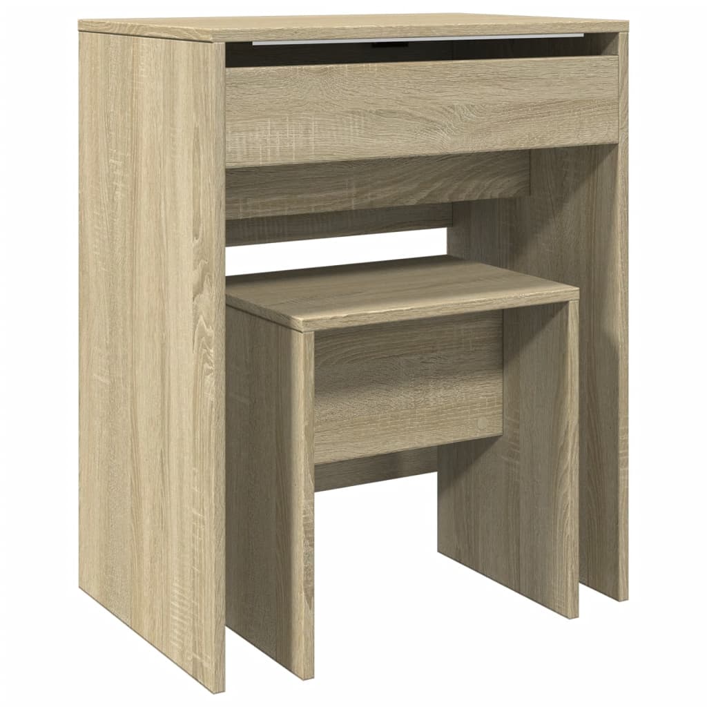 Dressing table with stool Sonoma oak 60x40x113.5 cm