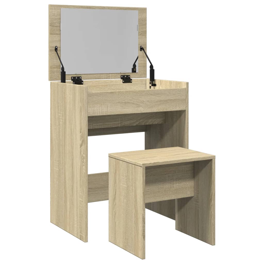 Schminktisch mit Hocker Sonoma-Eiche 60x40x113,5 cm