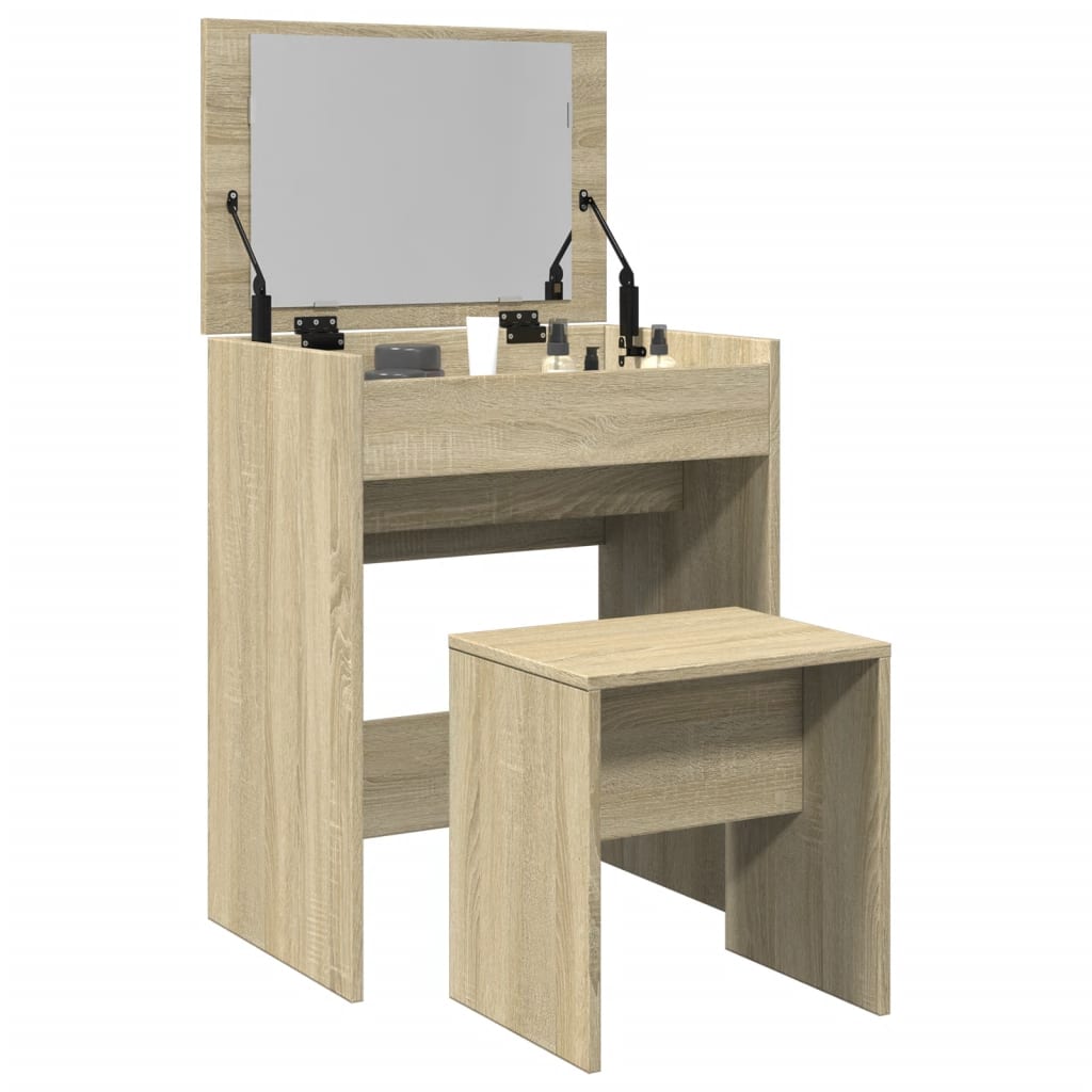 Dressing table with stool Sonoma oak 60x40x113.5 cm