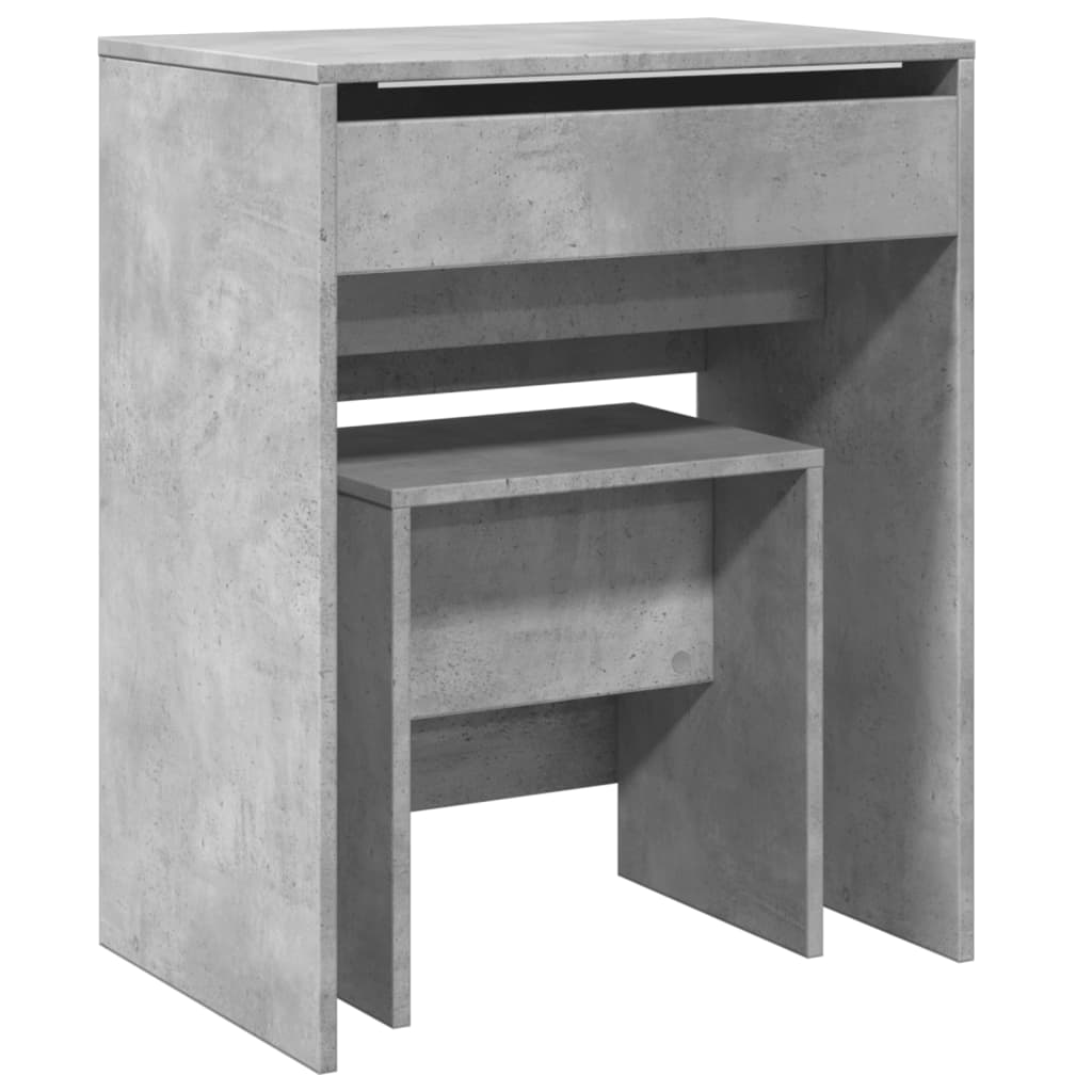 Dressing Table with Stool Concrete Grey 60x40x113.5 cm