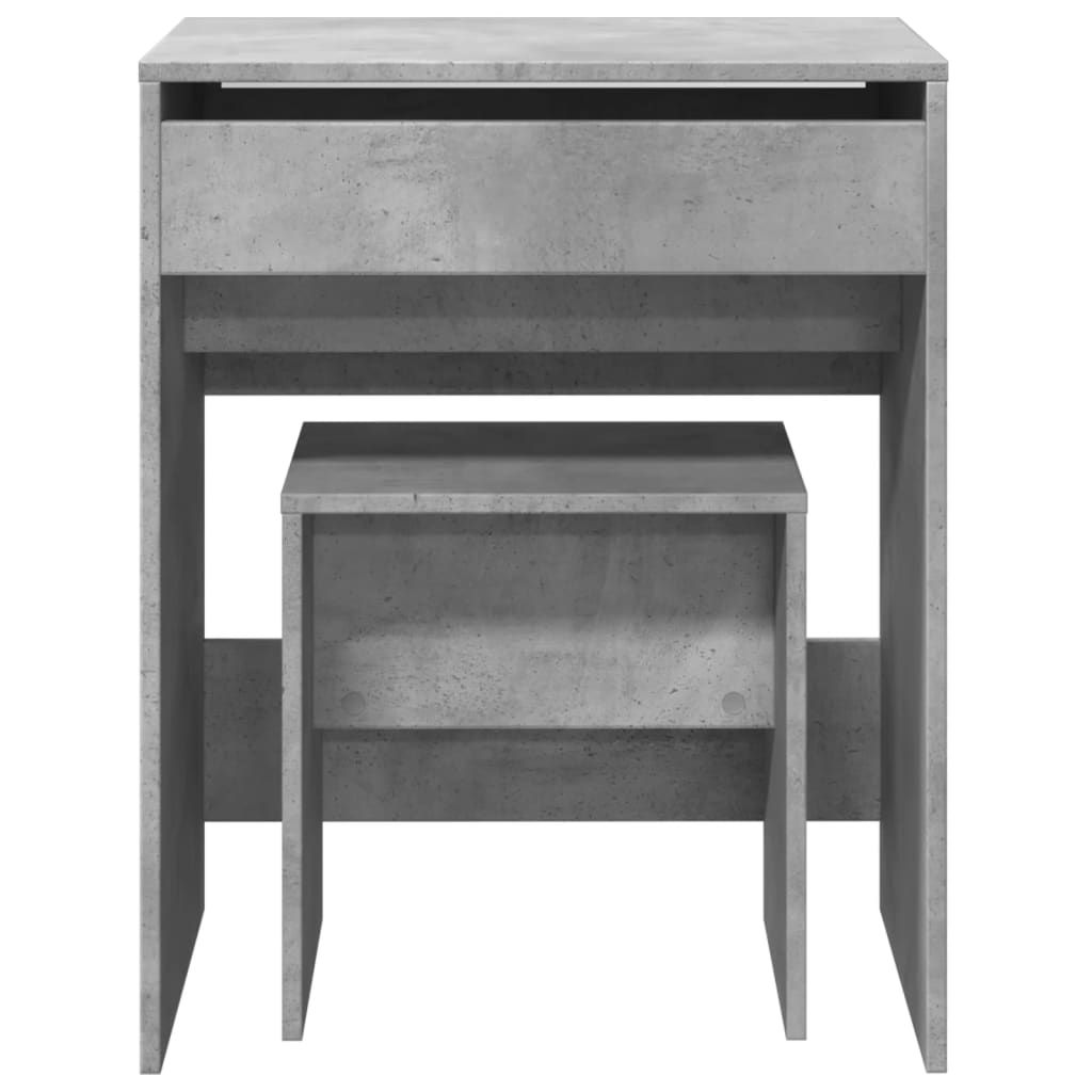 Dressing Table with Stool Concrete Grey 60x40x113.5 cm