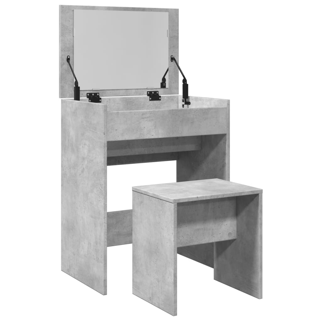 Dressing Table with Stool Concrete Grey 60x40x113.5 cm