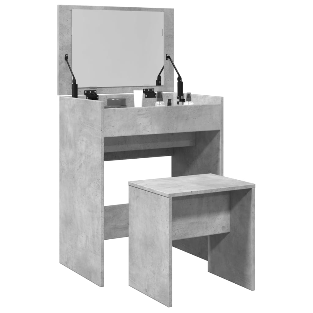 Dressing Table with Stool Concrete Grey 60x40x113.5 cm