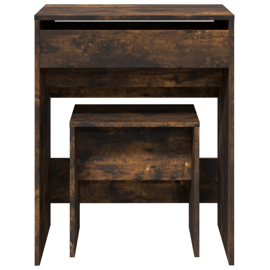 Dressing table with stool smoked oak 60x40x113.5 cm