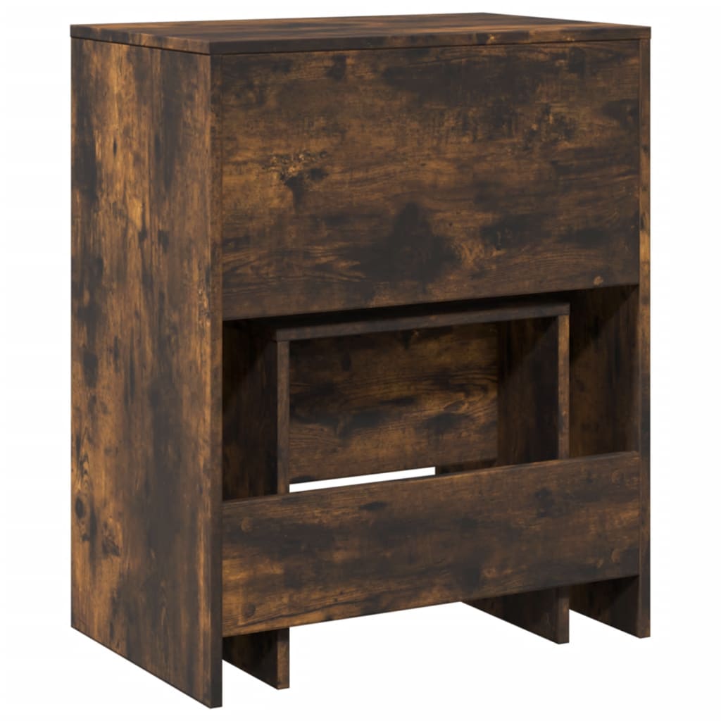 Dressing table with stool smoked oak 60x40x113.5 cm