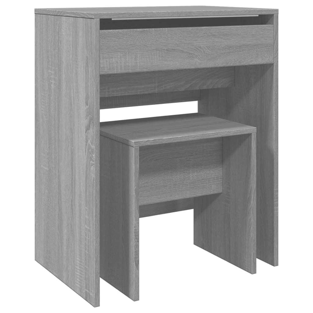 Dressing Table with Stool Gray Sonoma 60x40x113.5 cm