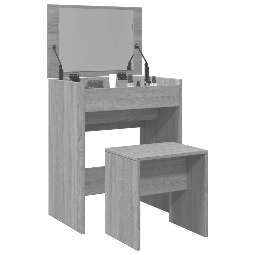 Dressing Table with Stool Gray Sonoma 60x40x113.5 cm