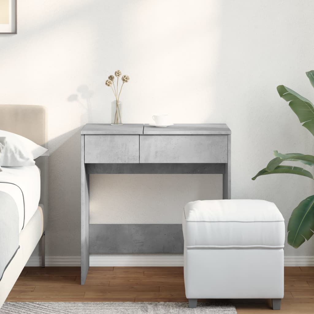 Dressing Table with Mirror Concrete Grey 73x46.5x120 cm