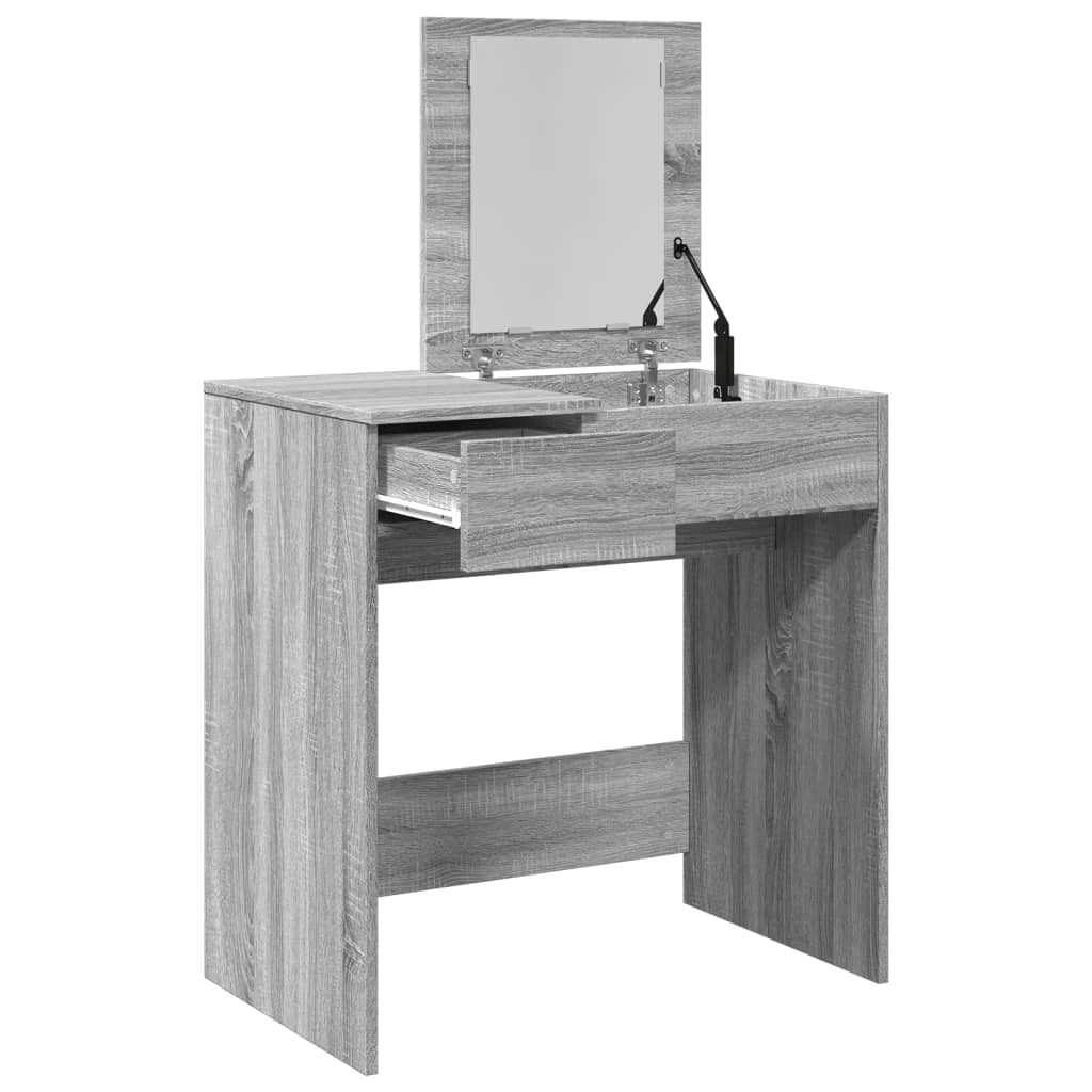 Dressing Table with Mirror Gray Sonoma 73x46.5x120 cm