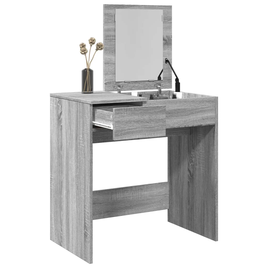 Dressing Table with Mirror Gray Sonoma 73x46.5x120 cm