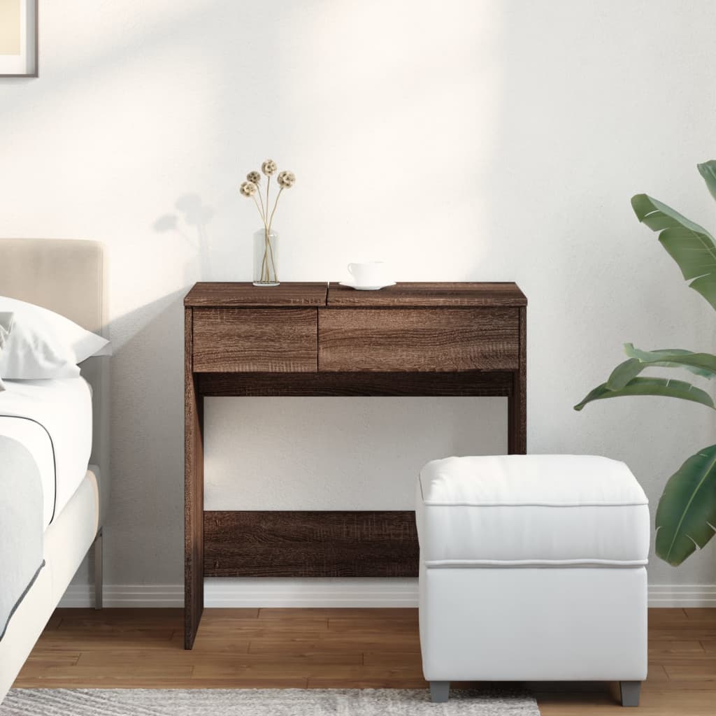 Dressing Table with Mirror Brown Oak Look 73x46.5x120 cm