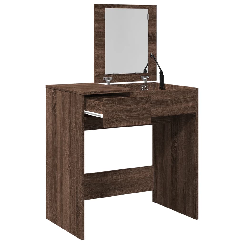 Dressing Table with Mirror Brown Oak Look 73x46.5x120 cm