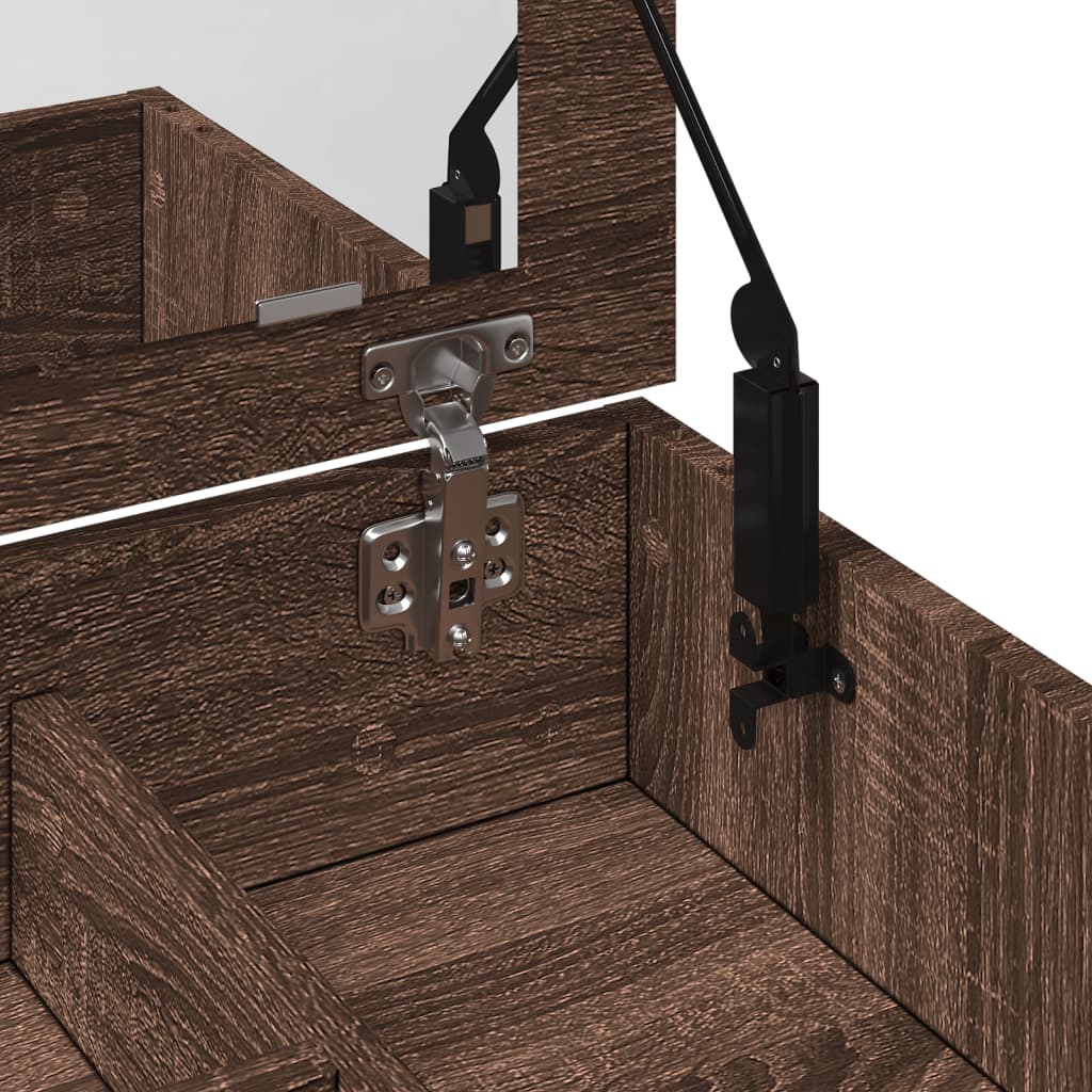 Dressing Table with Mirror Brown Oak Look 73x46.5x120 cm