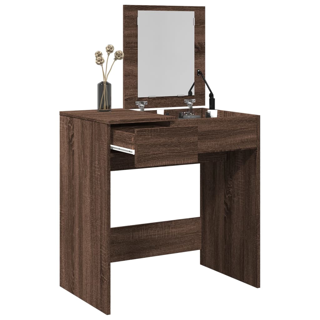 Dressing Table with Mirror Brown Oak Look 73x46.5x120 cm