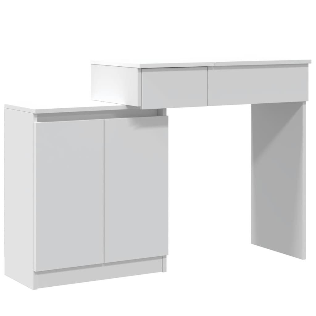 Dressing Table with LED Lighting White 115x37x110.5 cm