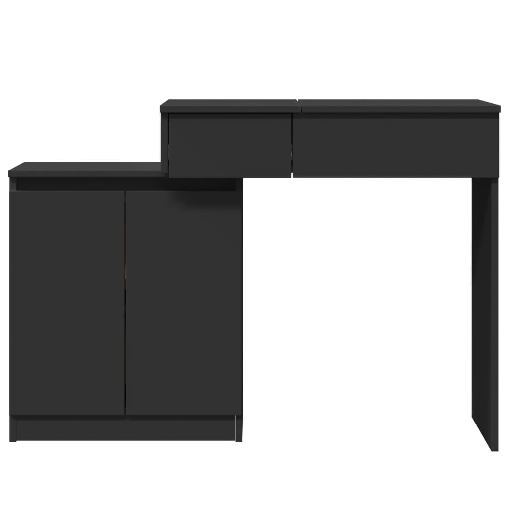 Dressing Table with LED Lighting Black 115x37x110.5 cm