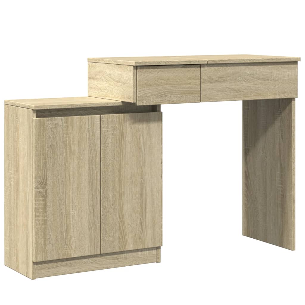 Dressing table with LED lighting Sonoma oak 115x37x110.5 cm