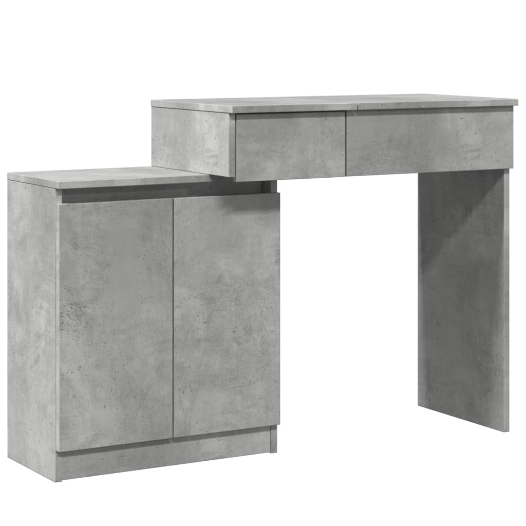 Dressing table with LED lighting concrete grey 115x37x110.5 cm