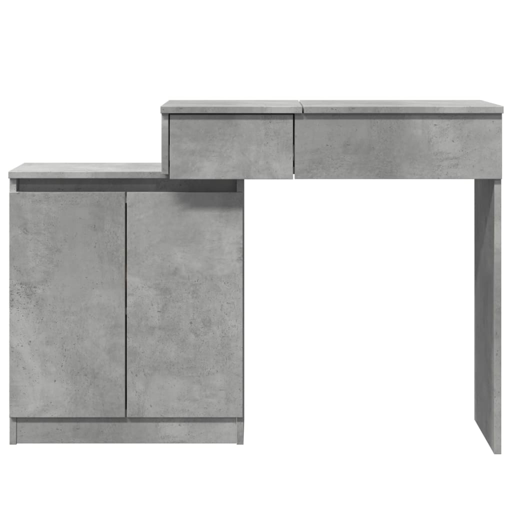 Dressing table with LED lighting concrete grey 115x37x110.5 cm