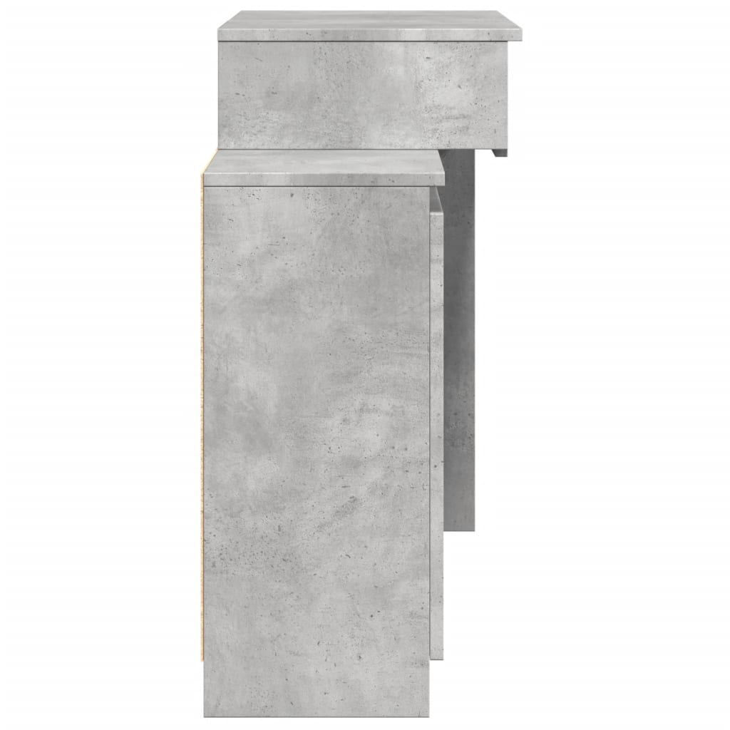 Dressing table with LED lighting concrete grey 115x37x110.5 cm