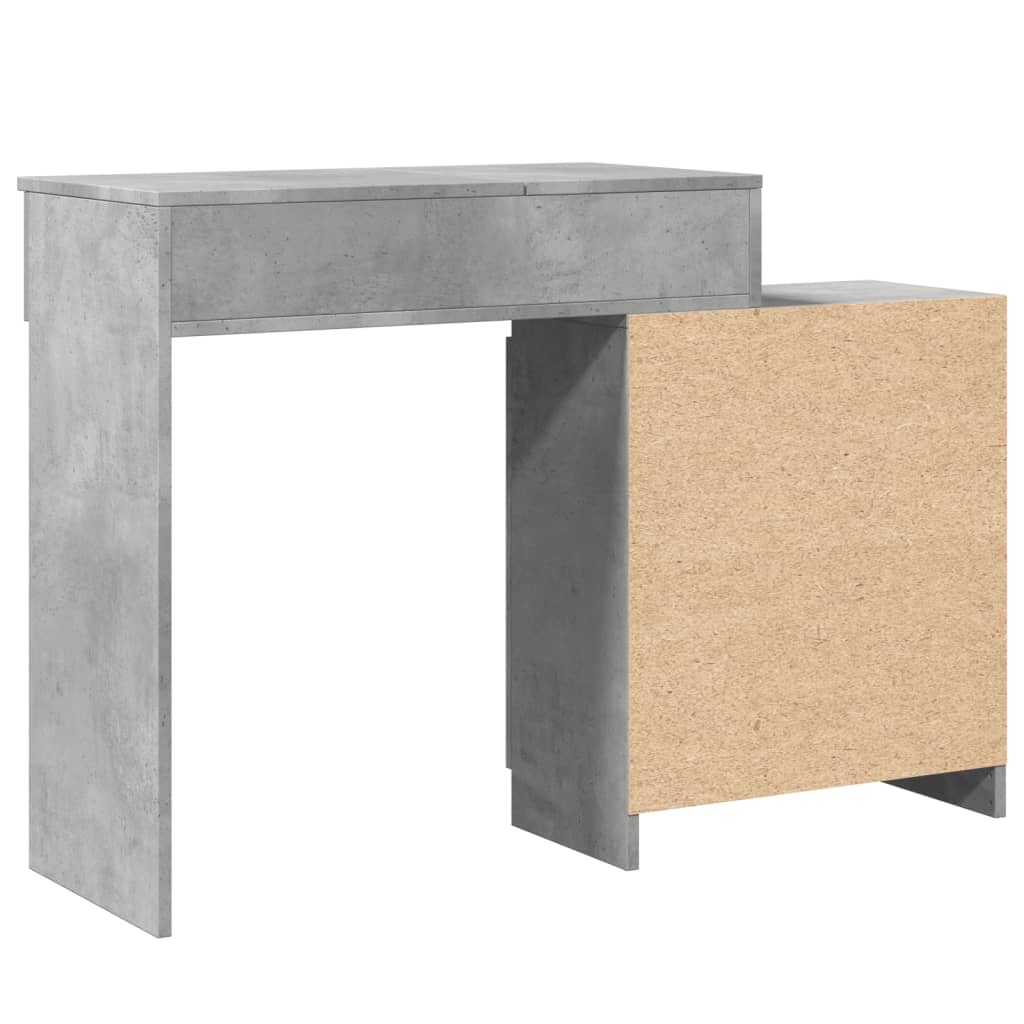 Dressing table with LED lighting concrete grey 115x37x110.5 cm