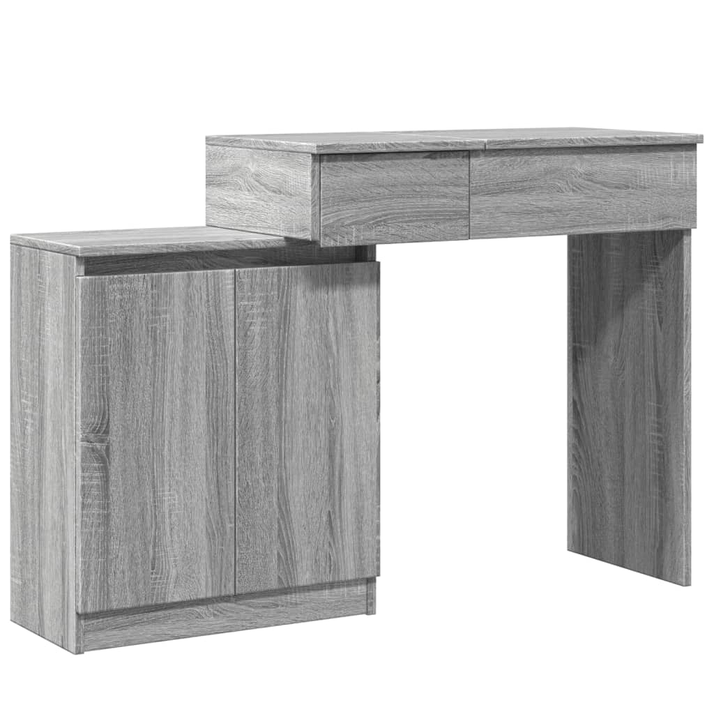 Dressing table with LED lighting Gray Sonoma 115x37x110.5 cm