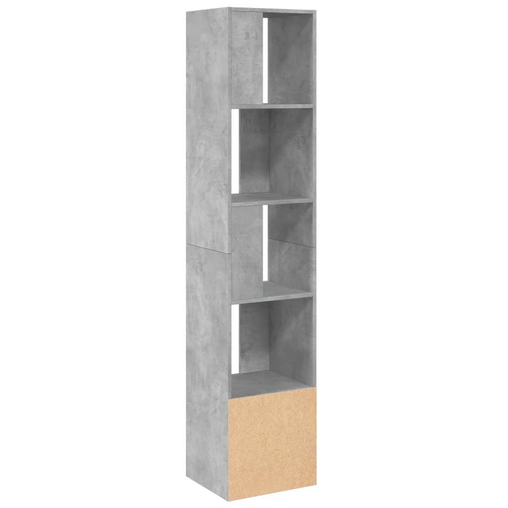 Bookshelf Concrete Grey 40x36x189 cm Wood Material