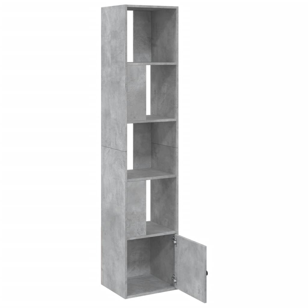 Bookshelf Concrete Grey 40x36x189 cm Wood Material