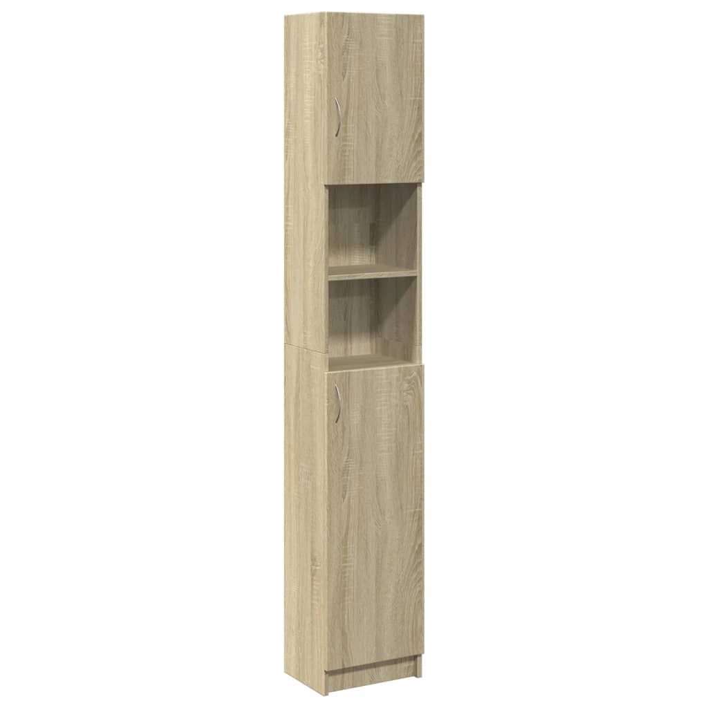 Bathroom Cabinet Sonoma Oak 32x25.5x190 cm Wood Material