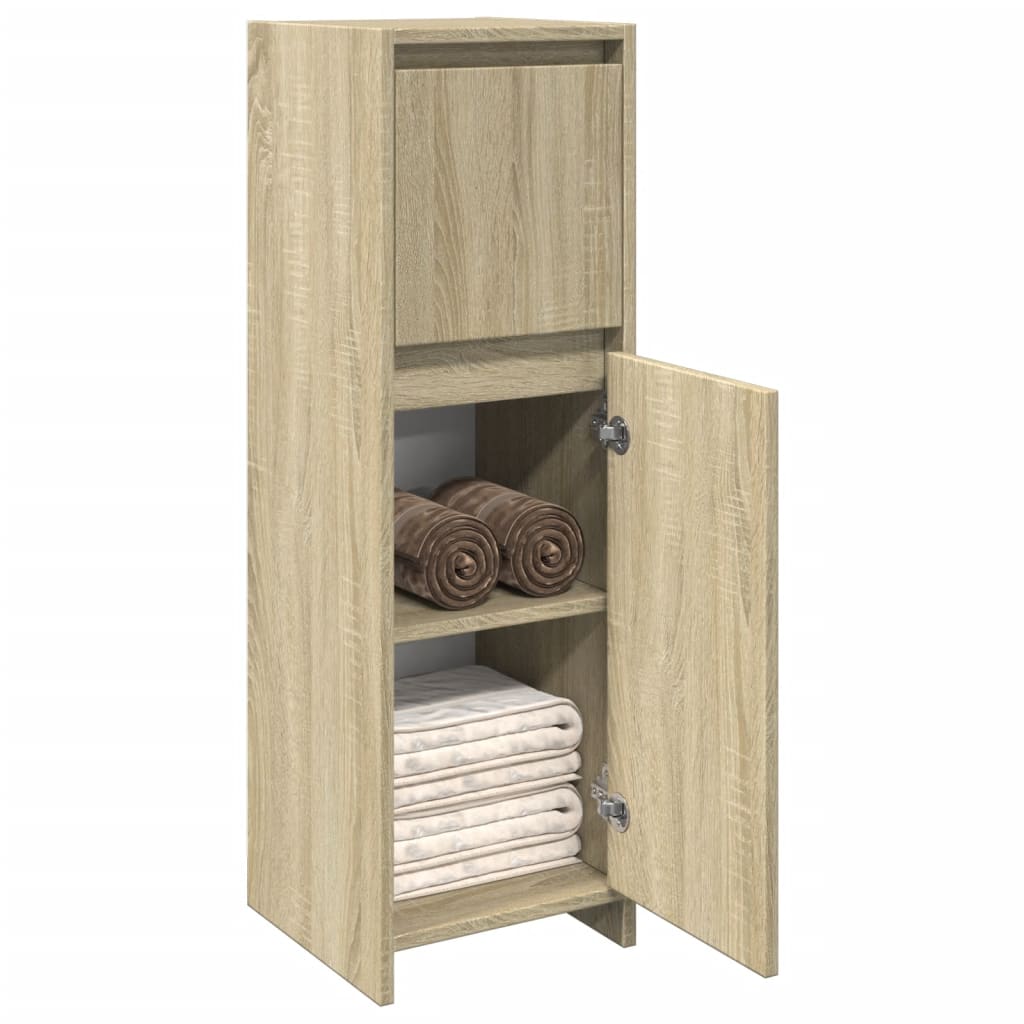 Bathroom Cabinet Sonoma Oak 30x30x95 cm Wood Material