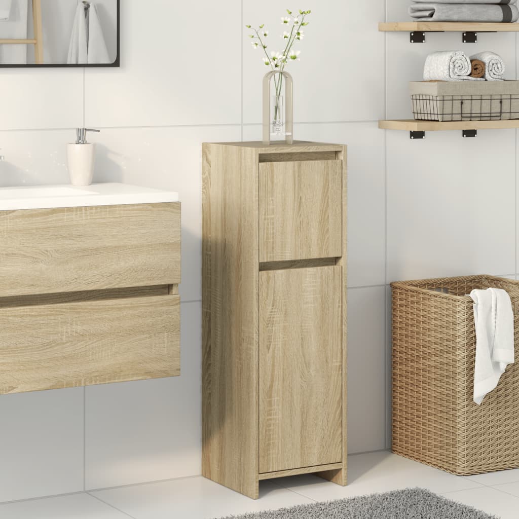 Bathroom Cabinet Sonoma Oak 30x30x95 cm Wood Material