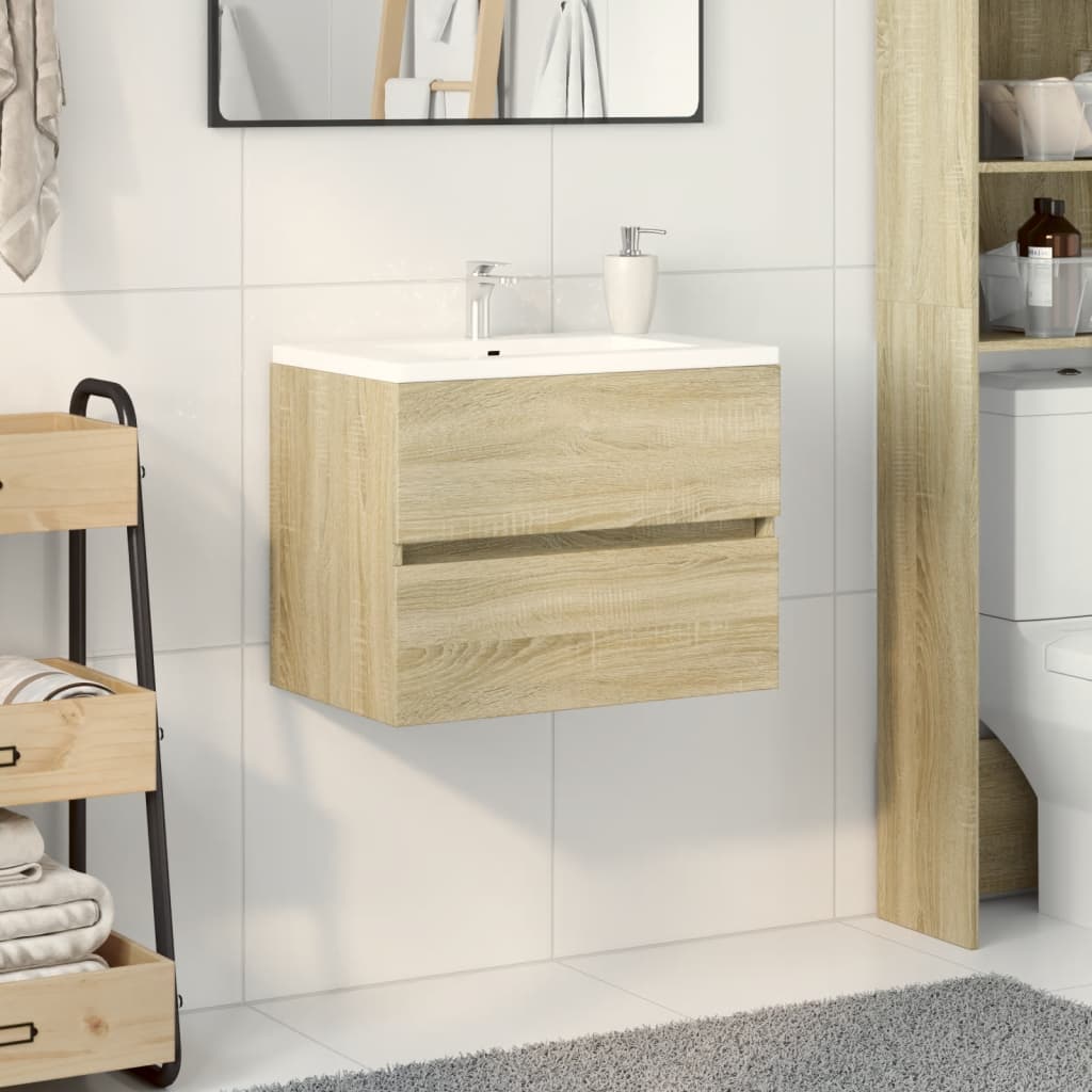 Washbasin base cabinet Sonoma oak 60x38.5x45cm wood material