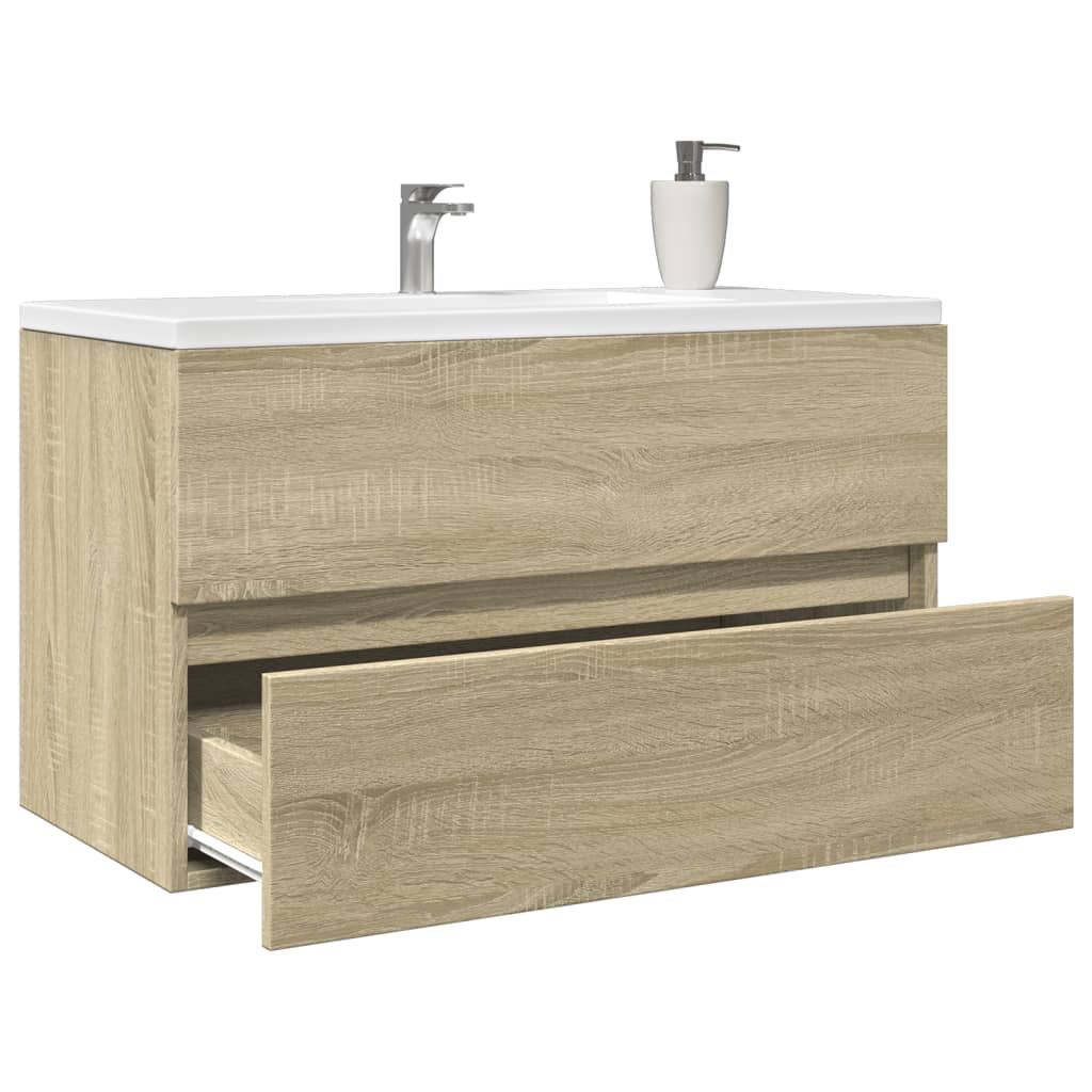 Washbasin base cabinet Sonoma oak 80x38.5x45cm wood material