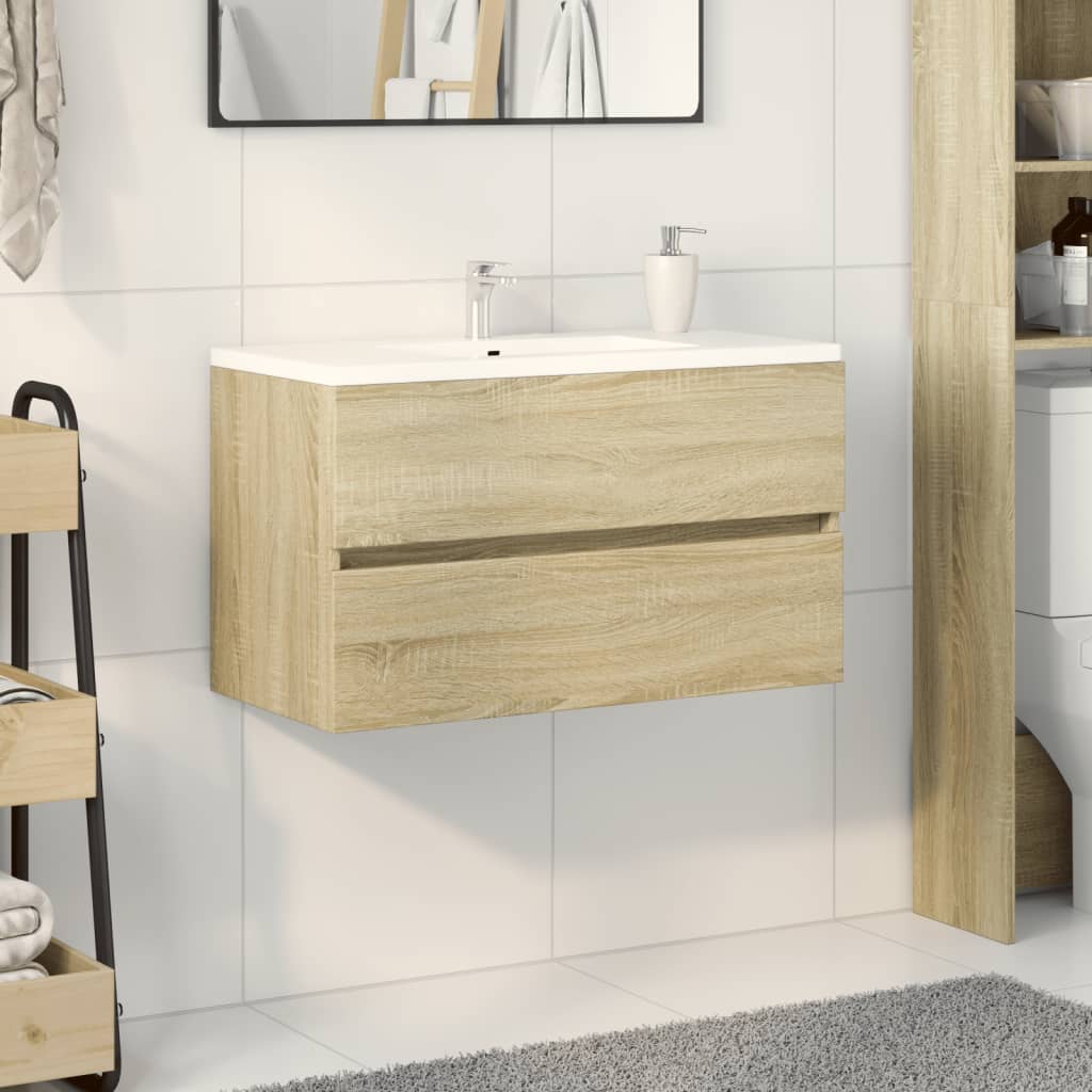 Washbasin base cabinet Sonoma oak 80x38.5x45cm wood material