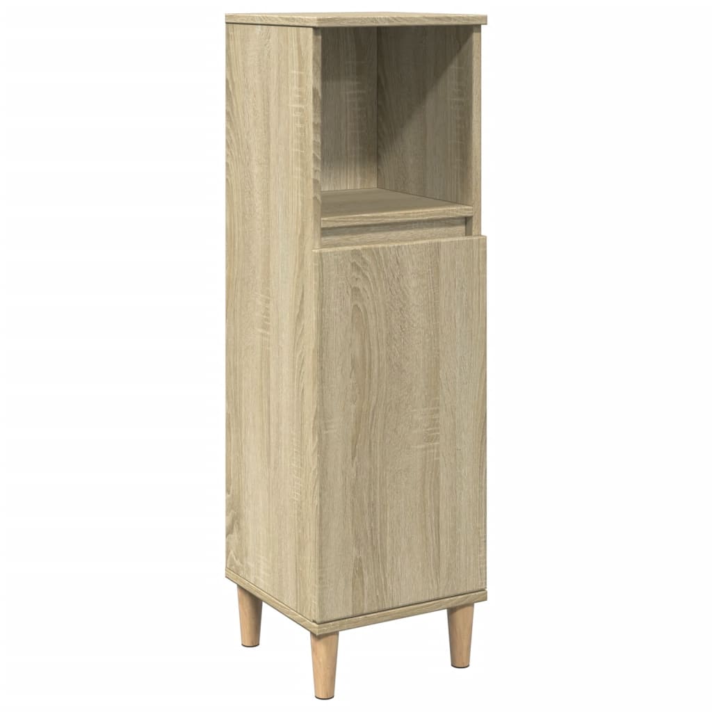 Bathroom Cabinet Sonoma Oak 30x30x100 cm Wood Material